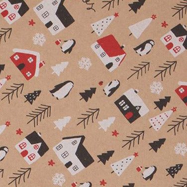 Kraft Patterned Christmas Roll