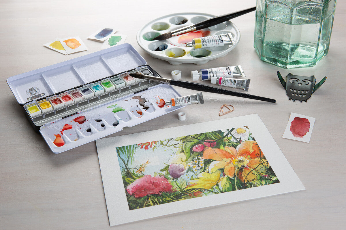 HORADAM Aquarell Set 12 x Half Pans + Extra Space
