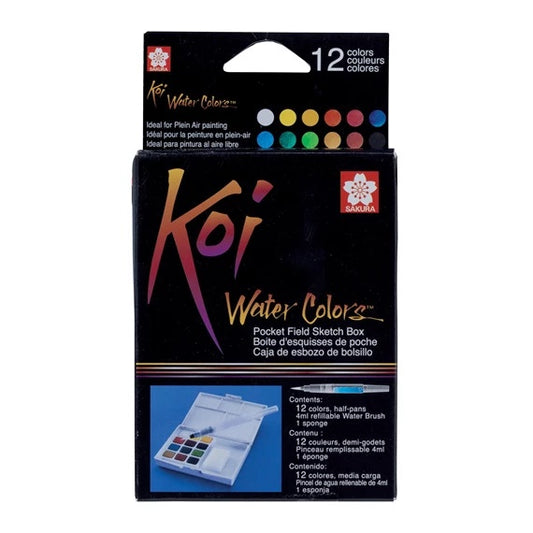 Sakura Koi Watercolour Pocket Field Box Set of 12 (special offer)