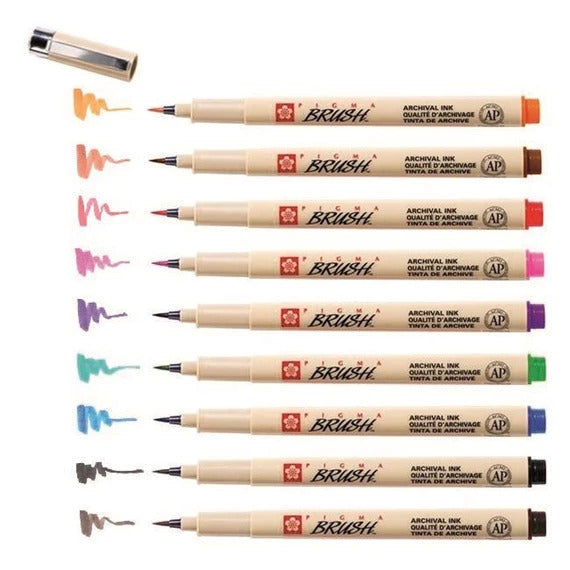Sakura Pigma Brush set | 9 colours