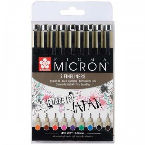 Sakura Micron 05 Fineliner Colour Set of 9