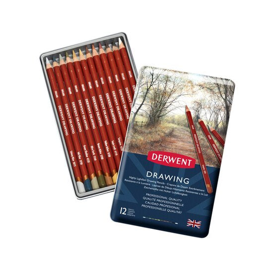 Derwent 12 Drawing Tin