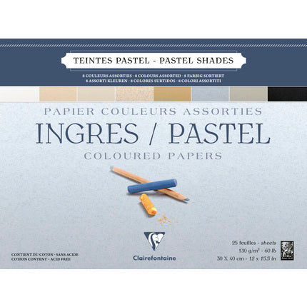 Clairefontaine Ingres Pastel Assorted Colours Pad
