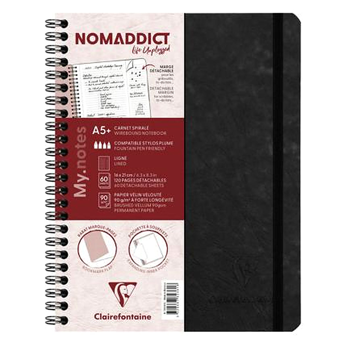 Nomaddict Spiral Lined Notebook A5+