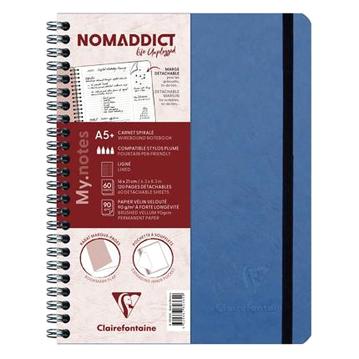 
Nomaddict Spiral Lined Notebook A5+