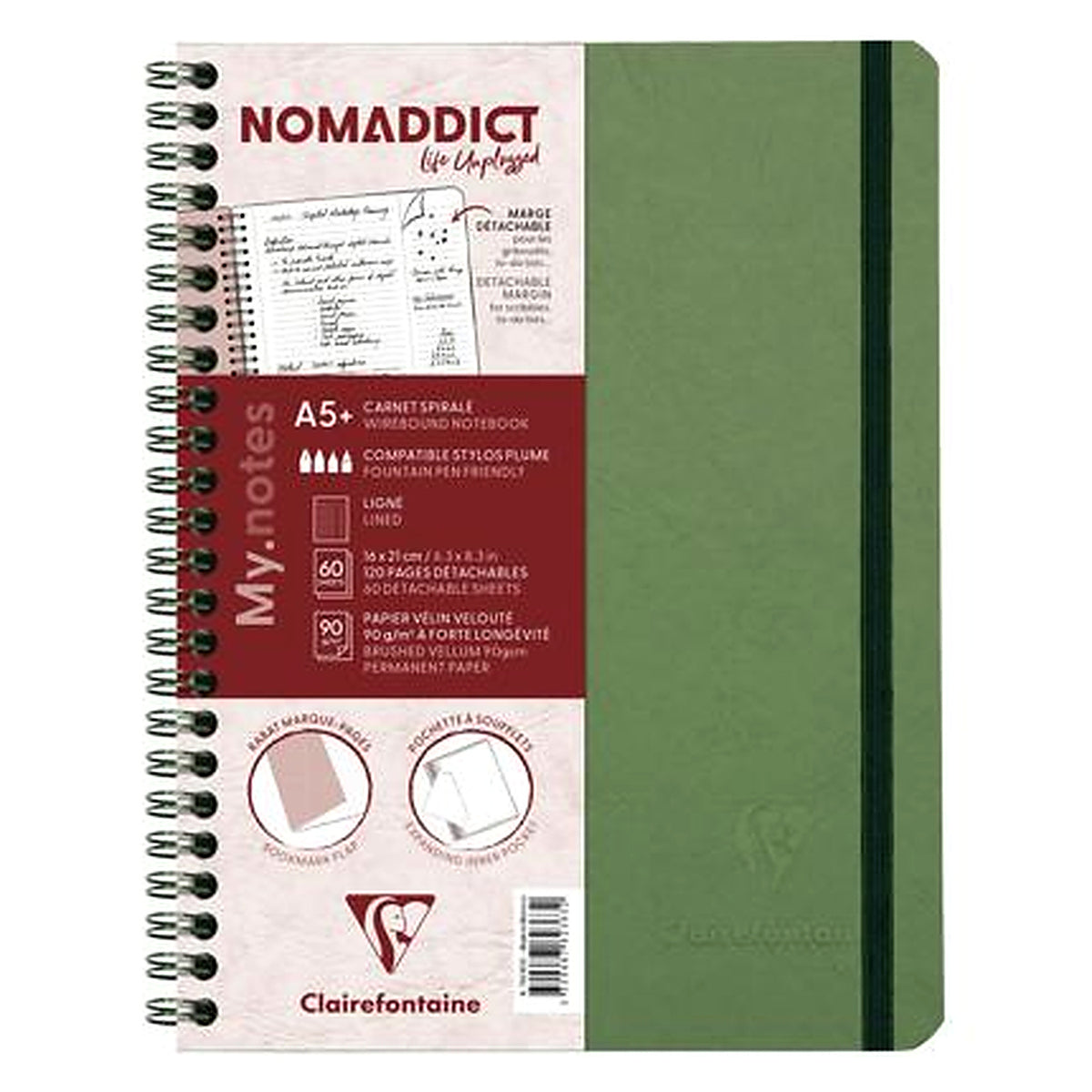 Nomaddict Spiral Lined Notebook A5+