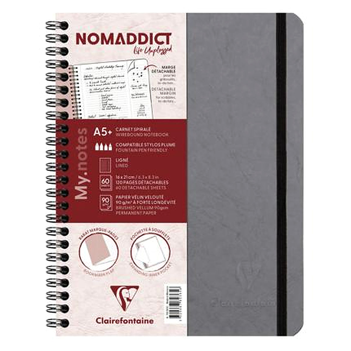 Nomaddict Spiral Lined Notebook A5+