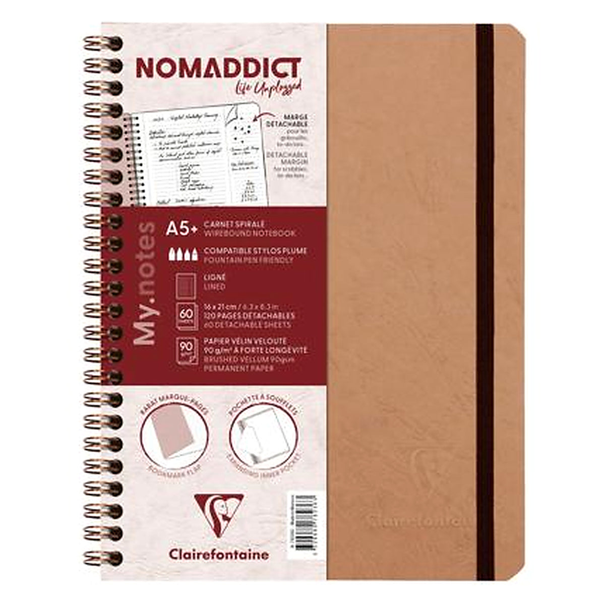 
Nomaddict Spiral Lined Notebook A5+