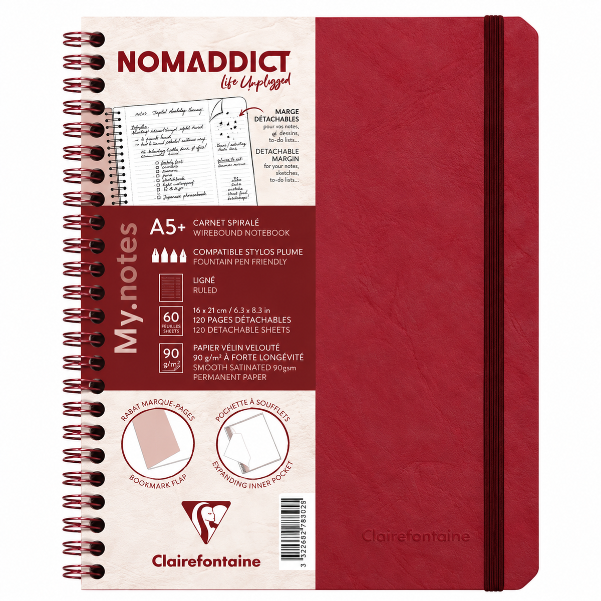 
Nomaddict Spiral Lined Notebook A5+