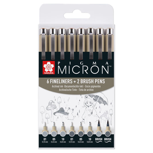 Pigma Micron Fineliner Set Grey Tones (special offer)