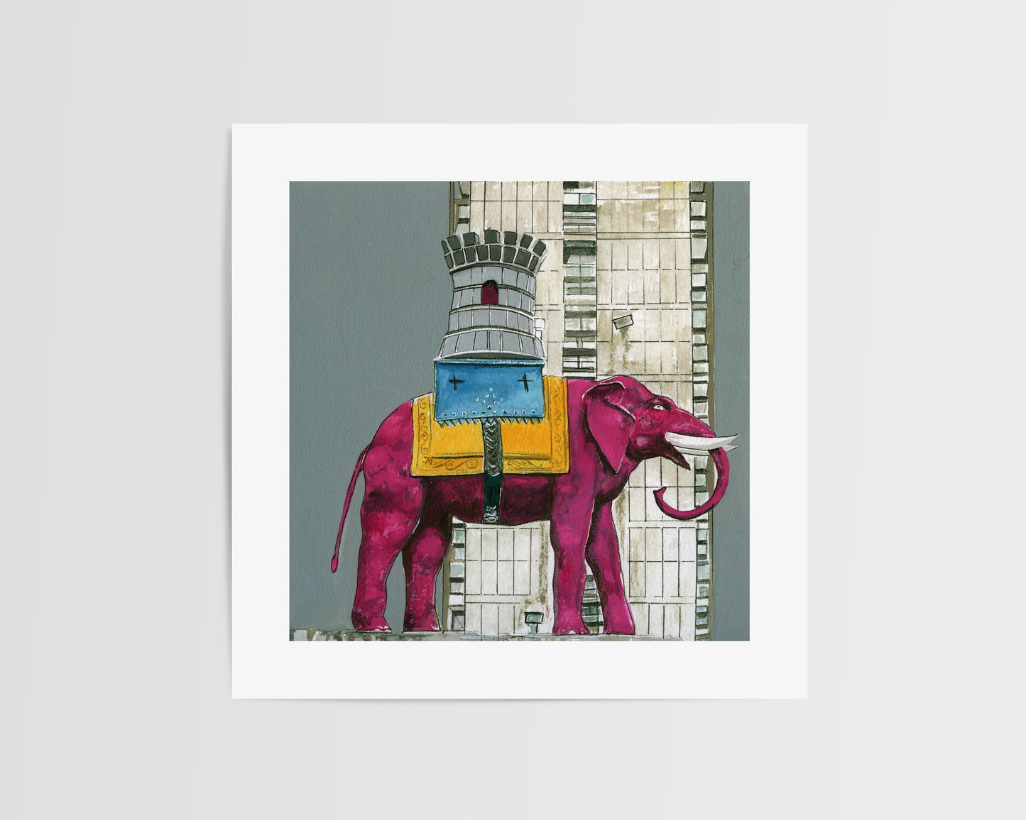 Elephant & Castle, Pink Elephant Print