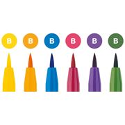 PITT Pen Brush Wallet of 6 Basic Colours