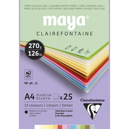 Maya Assorted Colours Pad 270gsm