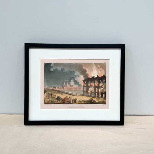 Fire in London Mounted Print