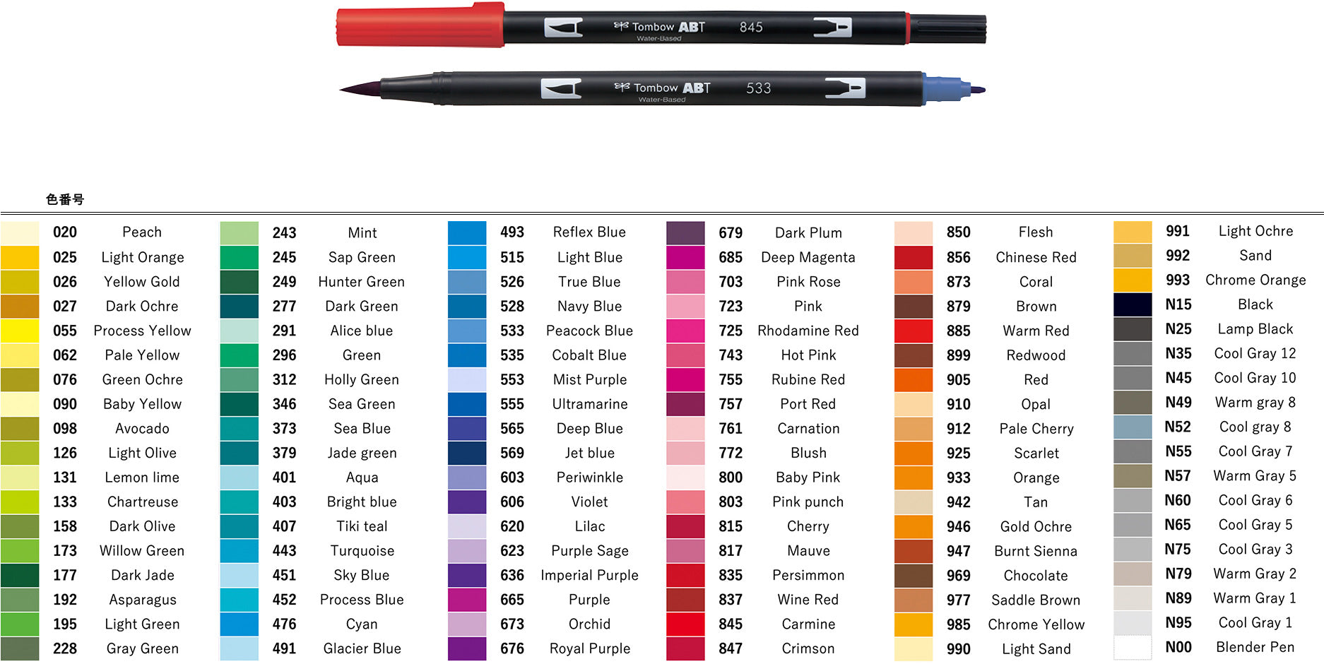 Tombow ABT Water-Soluble Brush Pen – The Southbank Art Company