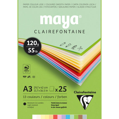 Maya Assorted Colours Pad 120gsm