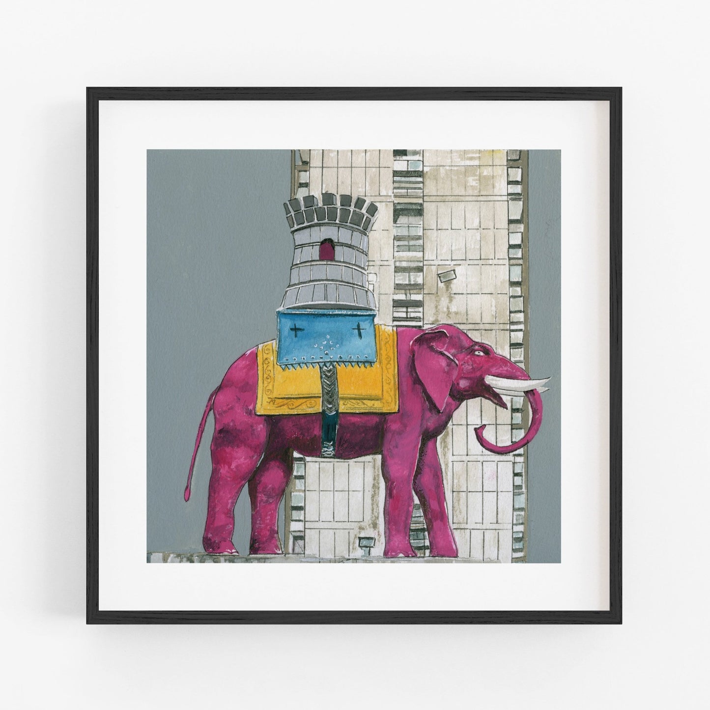 Elephant & Castle, Pink Elephant Print